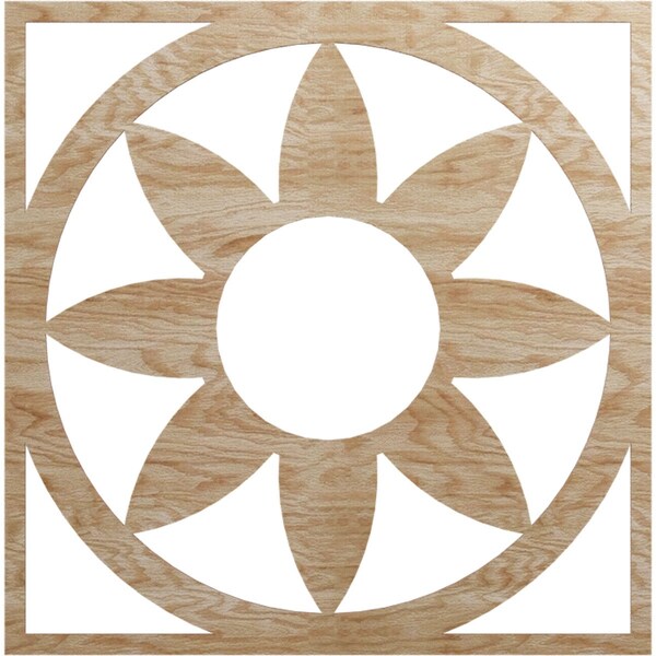 Ekena Millwork Blume Wood Fretwork Pierced Ceiling Medallion, Red Oak, 38"OD x 13 1/8"ID x 3/8"T CMWP38X38X0375BLRO - main